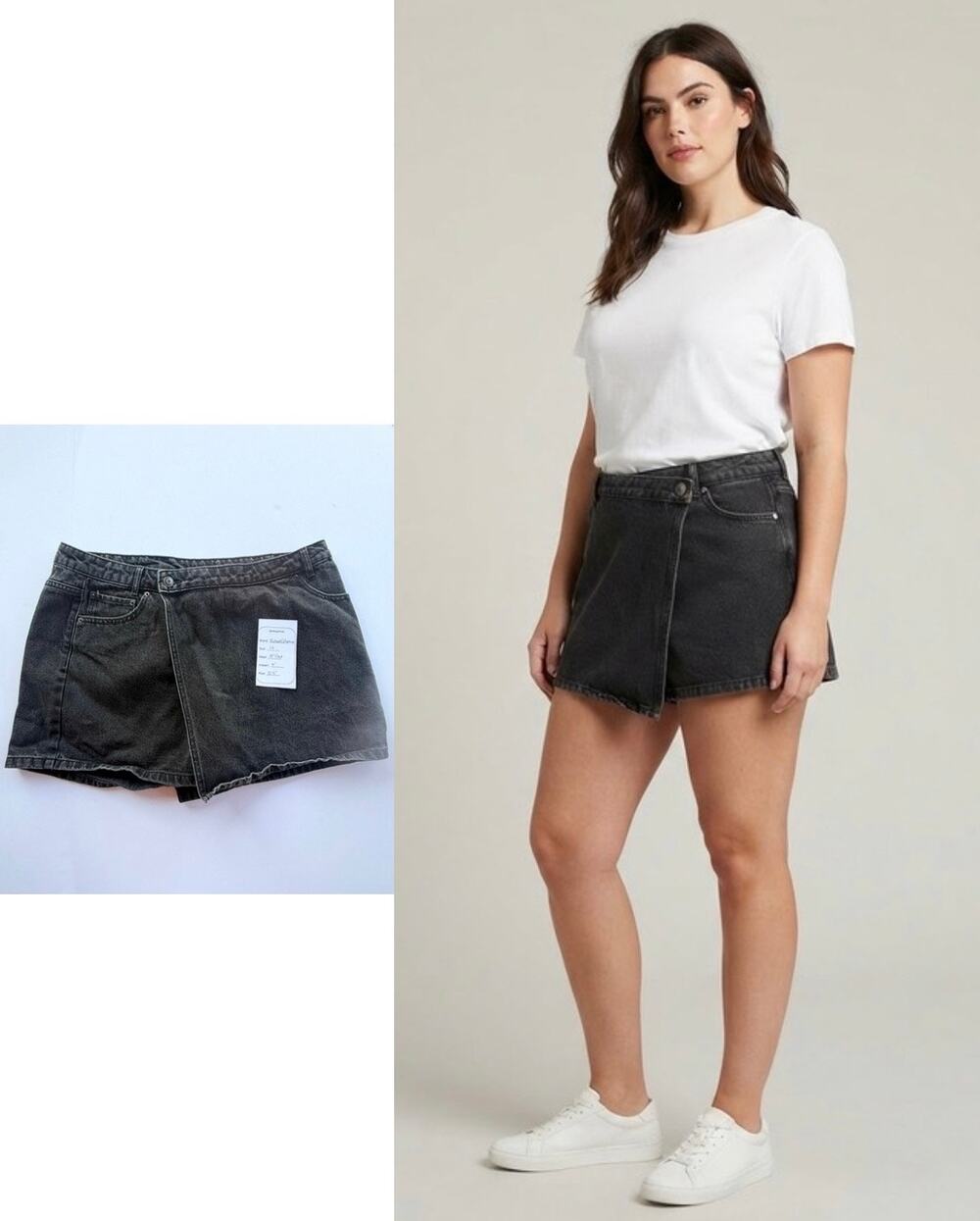 Black denim skort size 14 Future Collective